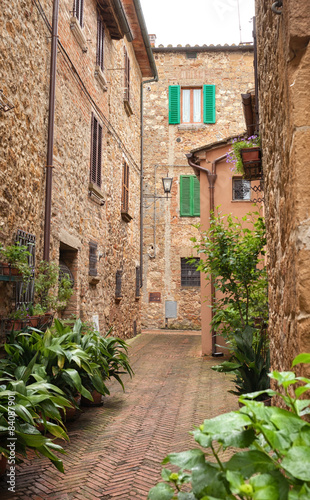 Beautiful street of Pienza in Tuscany