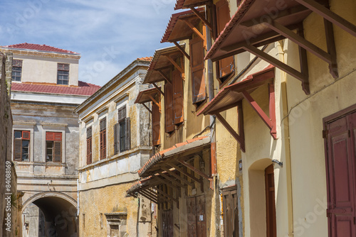 Street in Rhodes old town, Greece photo