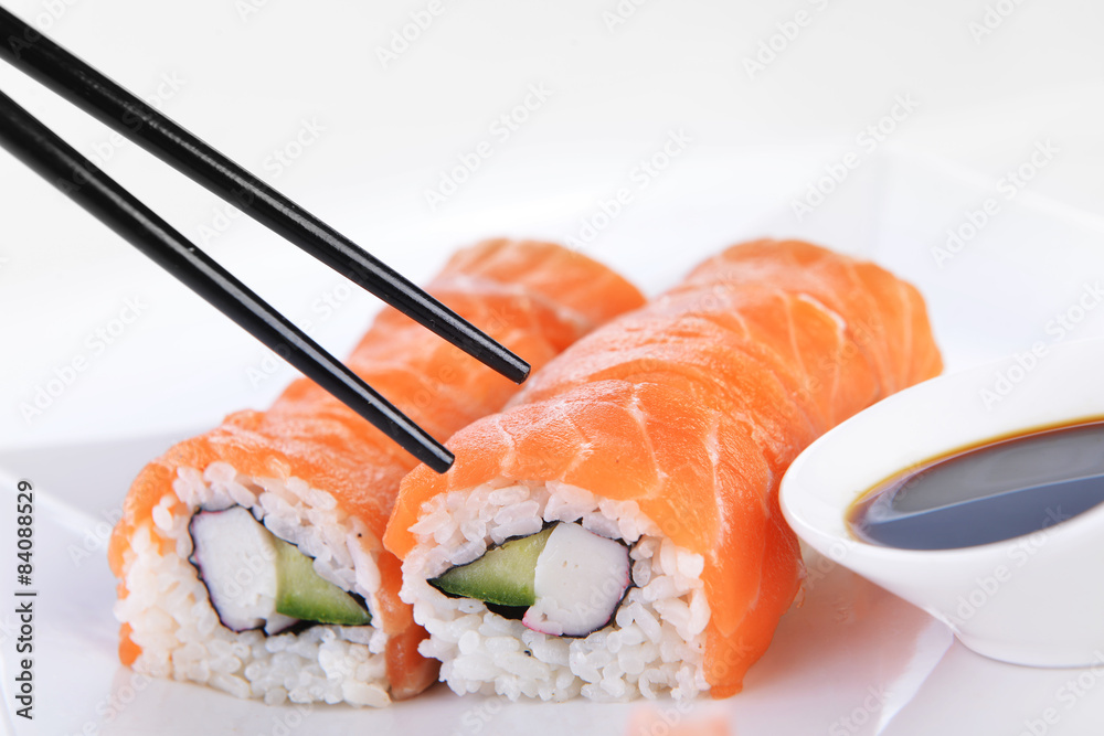 sushi with salmon