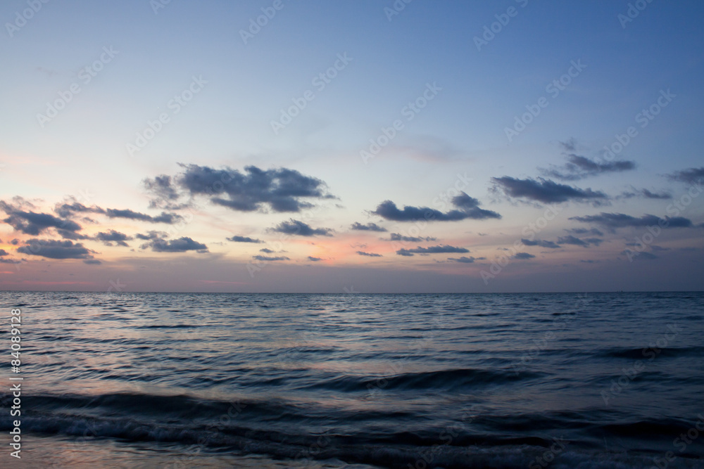 beautiful sea landscape after sunset