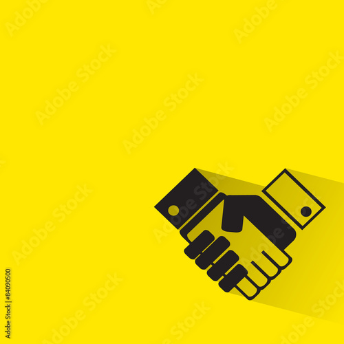 handshake icon with long shadow.