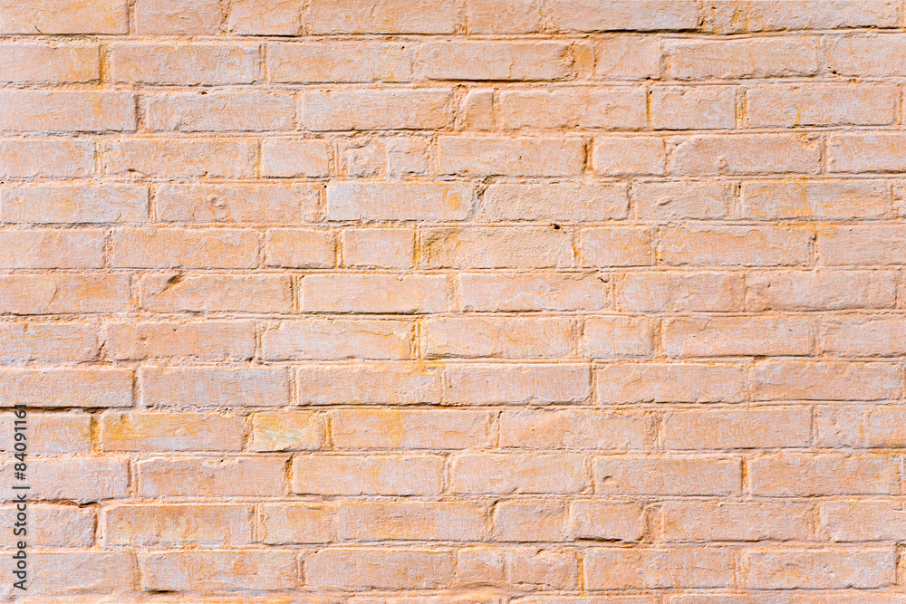 Close up of painted brick wall.