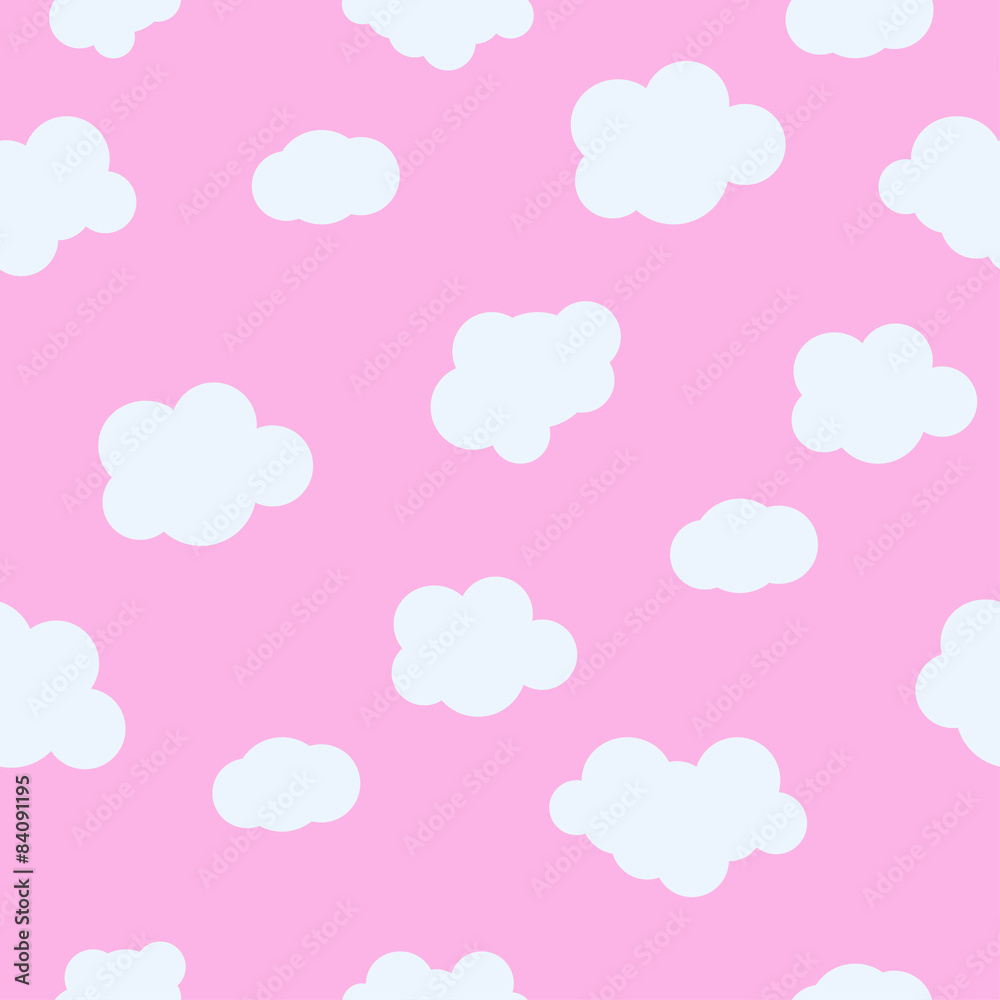 Seamless pattern baby  background  with clouds