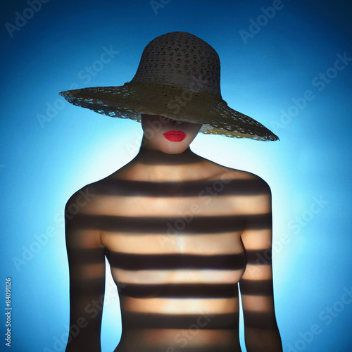 sexy naked woman in hat