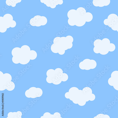 Seamless pattern baby background with clouds