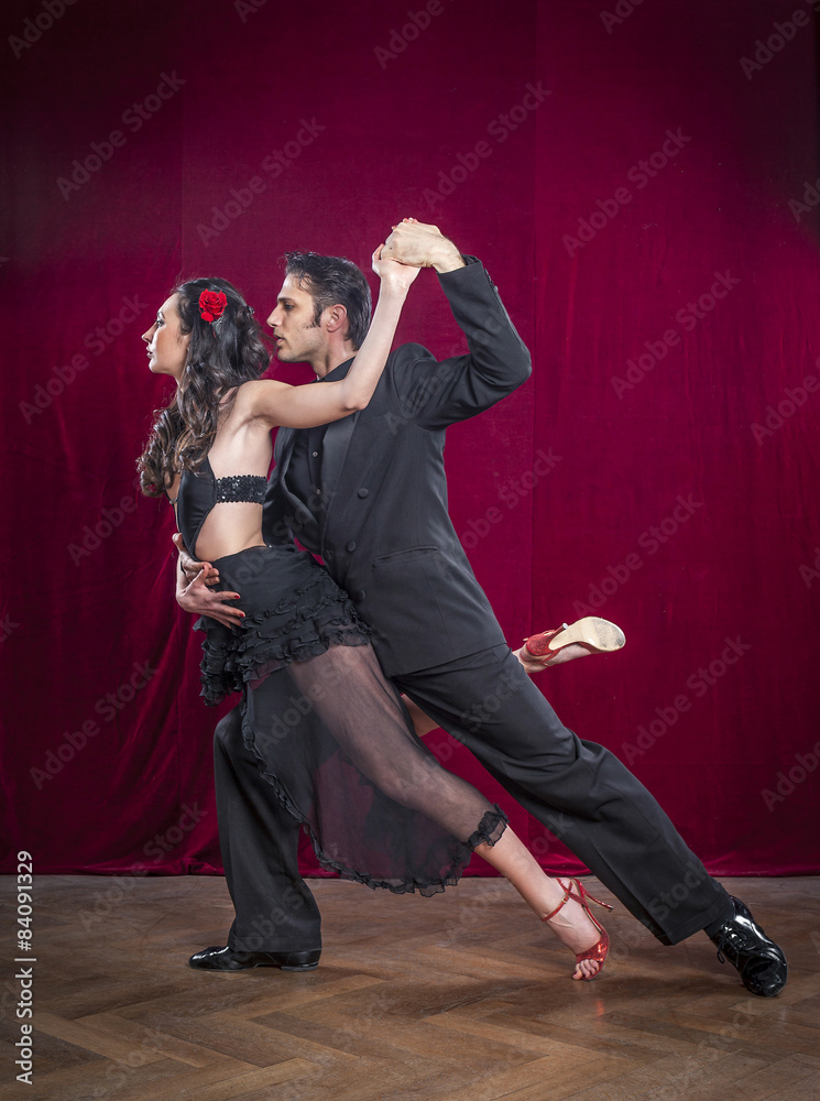 Portrait of young elegant tango dancers. Portrait of young elegant tango dancers.