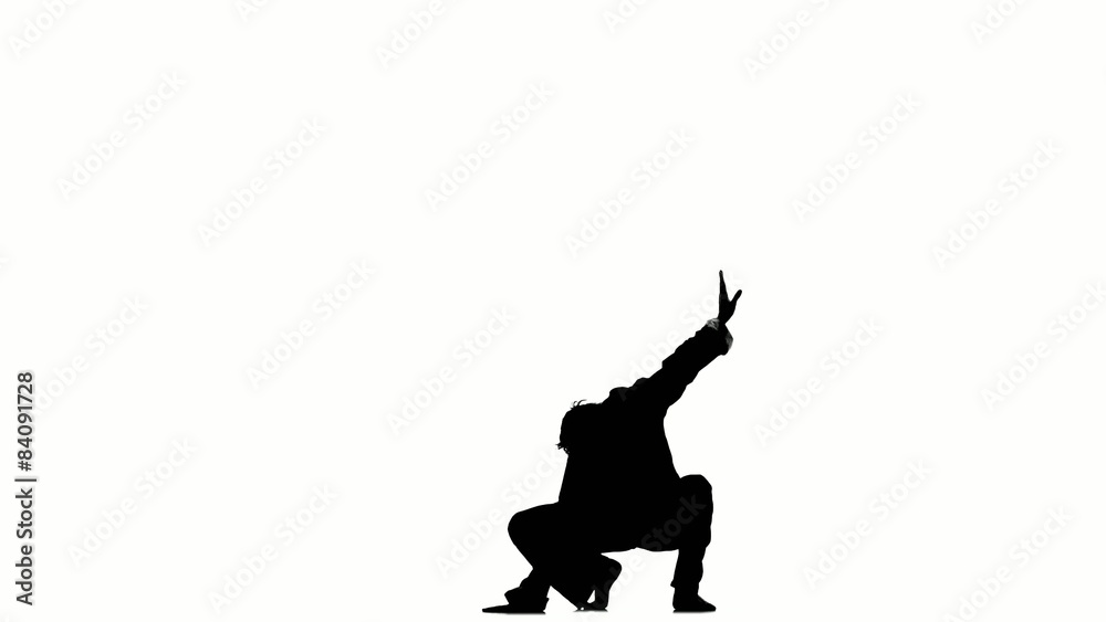 young karate or taekwondo man It is doing a back flip