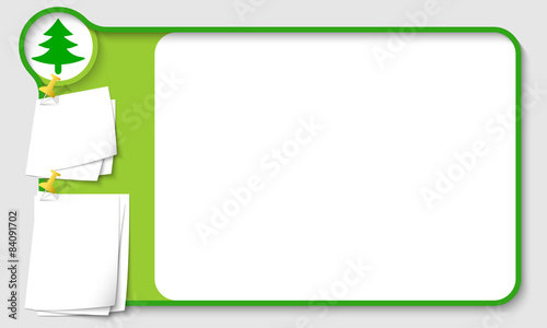  Abstract frame for your text with tree symbol and  papers for r