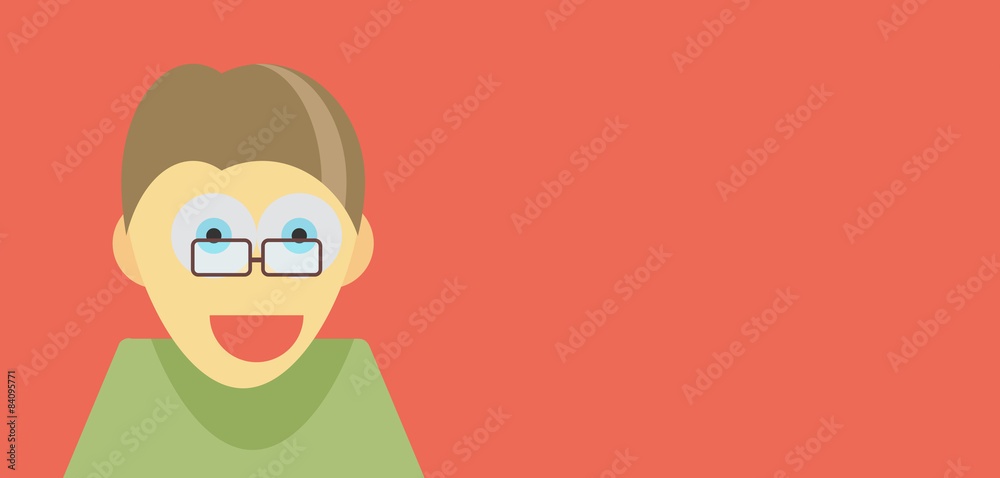 Man is laughing. Fun concept. Vector flat design illustration. H