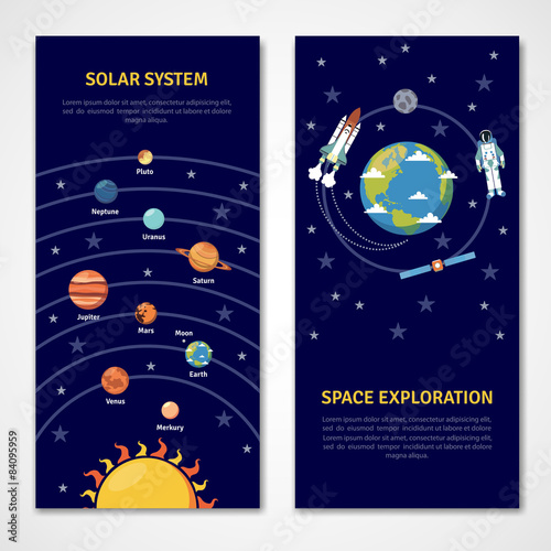 Solar system and space exploration banners