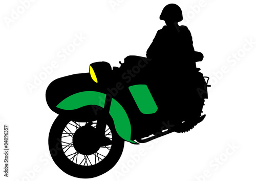 Old retro bike on white background