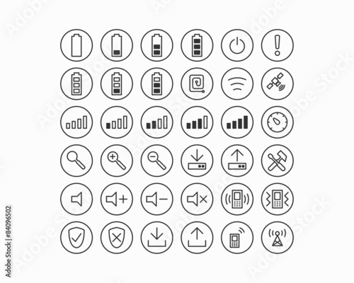 Mobile Kommunikation Line Icon Set