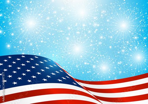 Independence Day card with American flag 