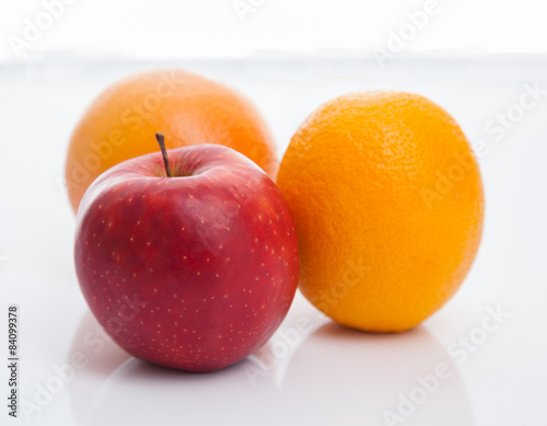 Fresh fruits on white background