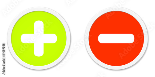 Buttons rot grün Plus und Minus
