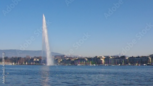 Jet d'Eau in Geneva, panoramic view