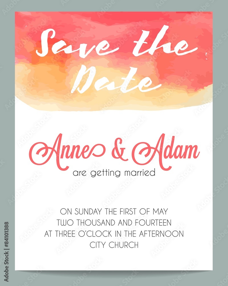 Obraz premium beautiful watercolor wedding invitation card
