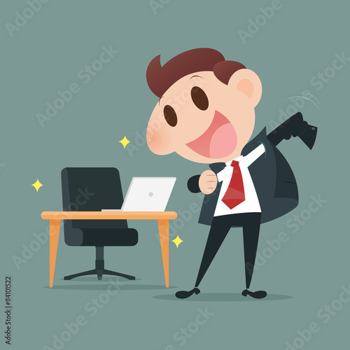 Confident young businessman posing on green background