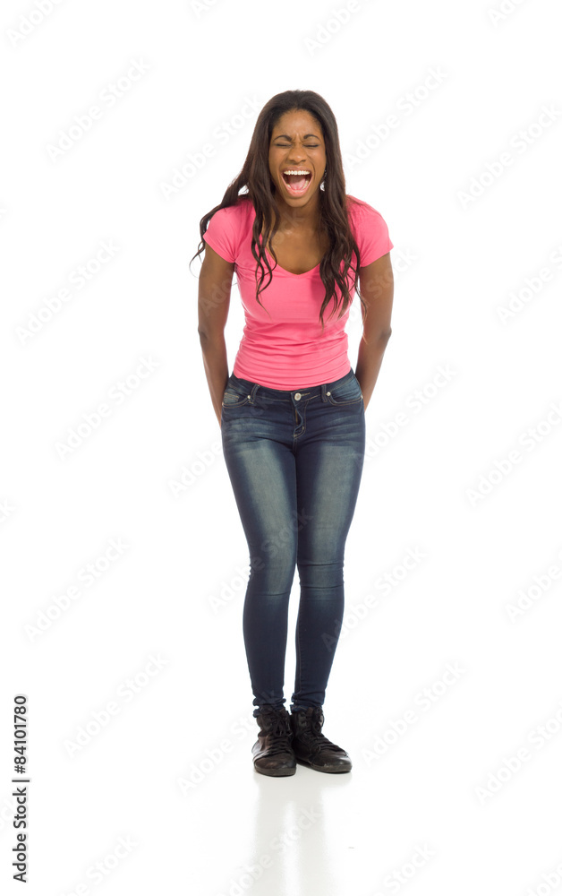 Furious model screaming Furious model screaming
