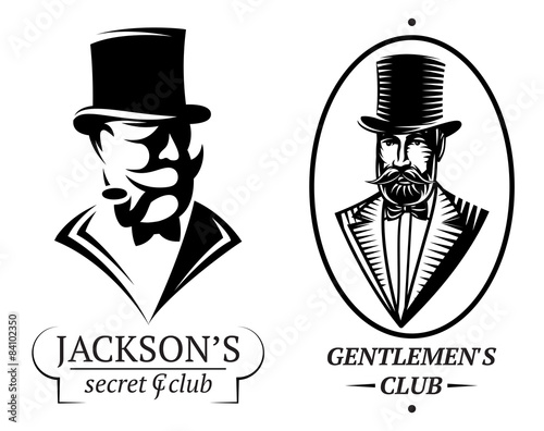 set vector logo templates for gentlemen's club