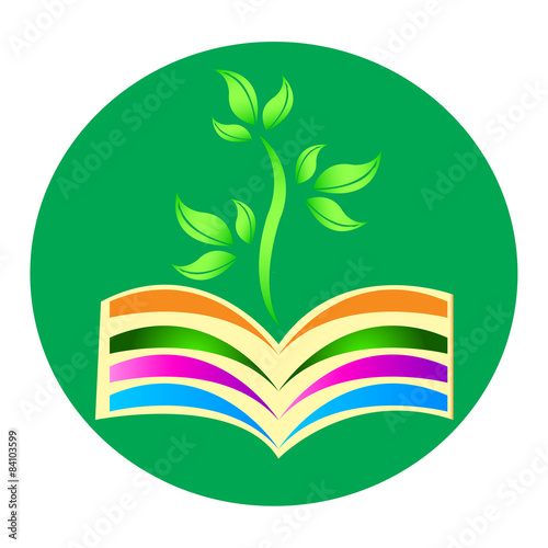 Book logo design isolated on white background.