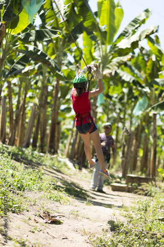 Happy Girl Enjoying Zip Adventure © Herjua