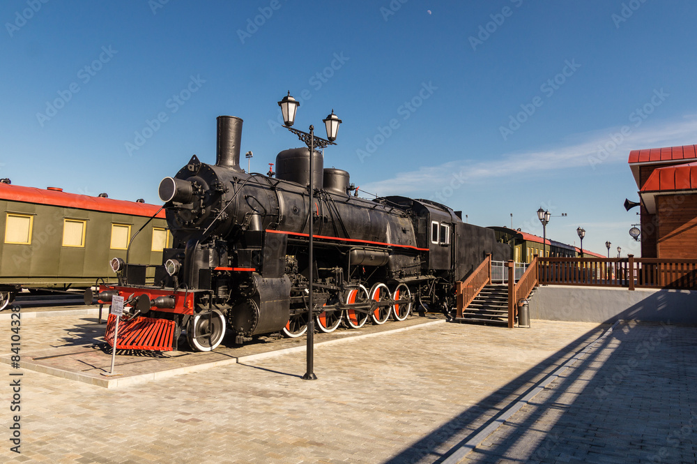 Obraz premium паровоз на станции