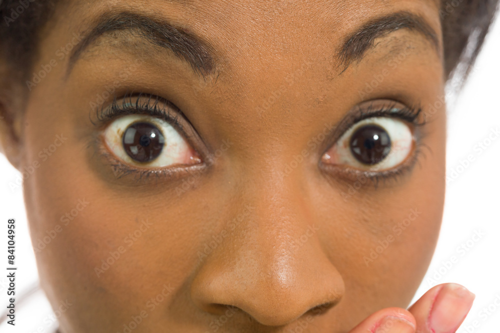 Fototapeta premium Model isolated covering mouth