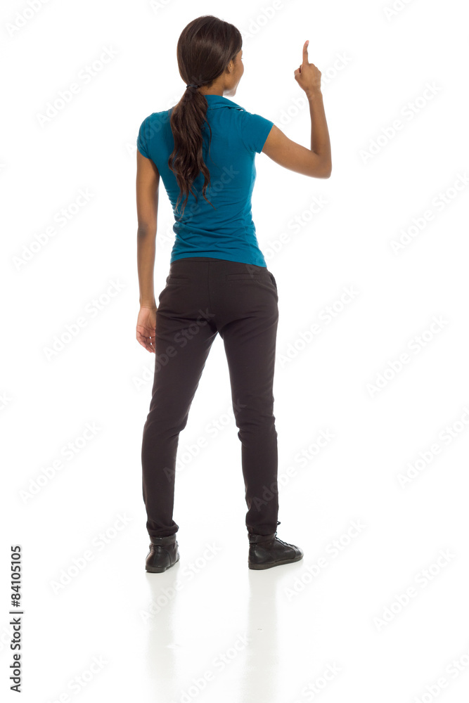 Model isolated back pointing Model isolated back pointing