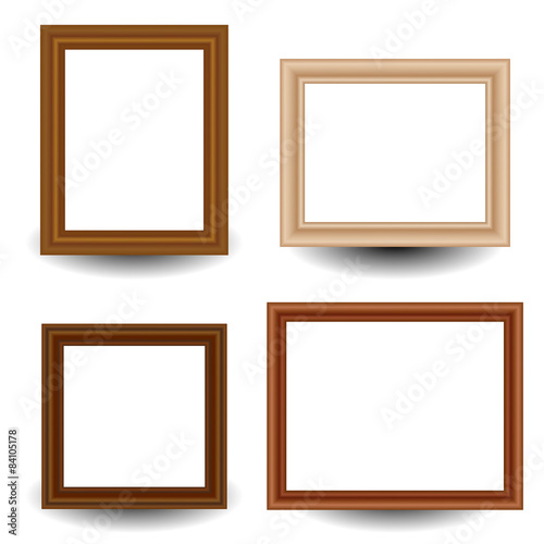 Set of 4 wooden picture, photo frames.