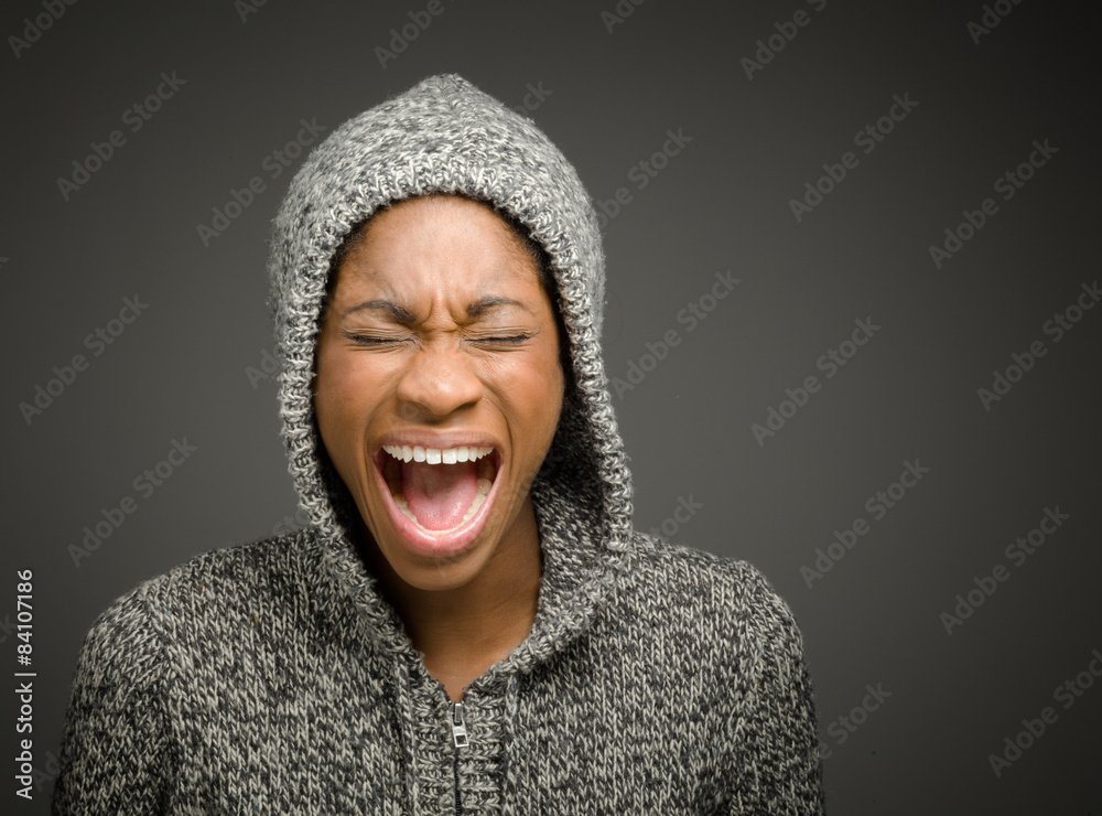 Furious model screaming Furious model screaming