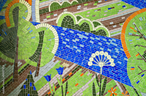bright mosaic on the wall
