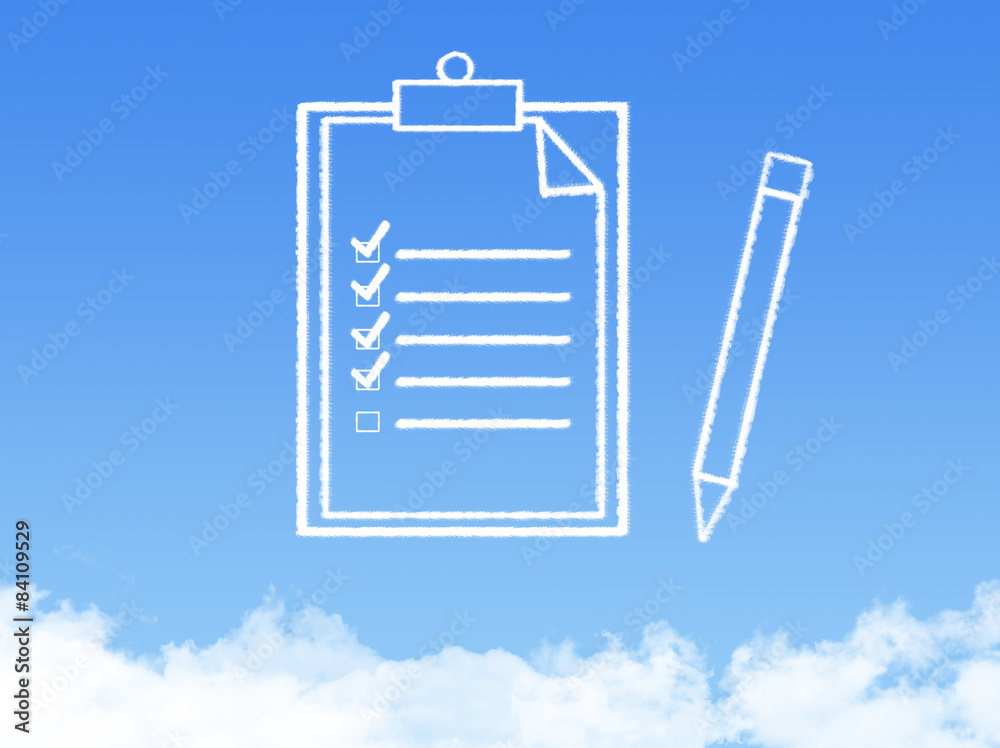 Notepad paper document cloud shape