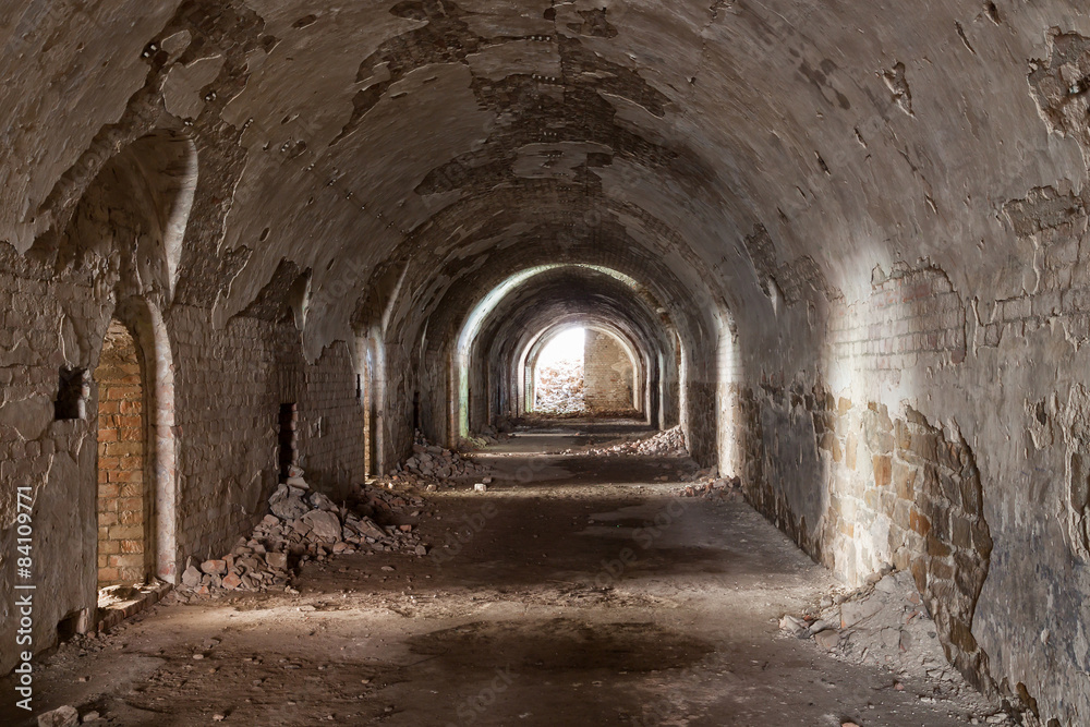 Stone destroyed  tunnel in  fort Tarakanovskiy.