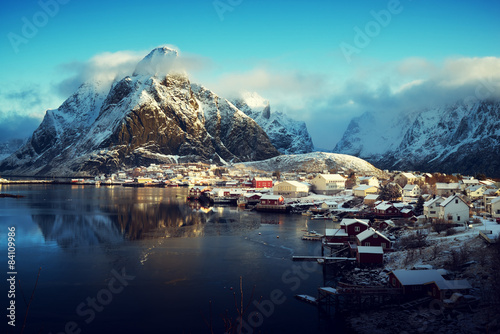 snow in Reine Village, Lofoten Islands, Norway © Iakov Kalinin
