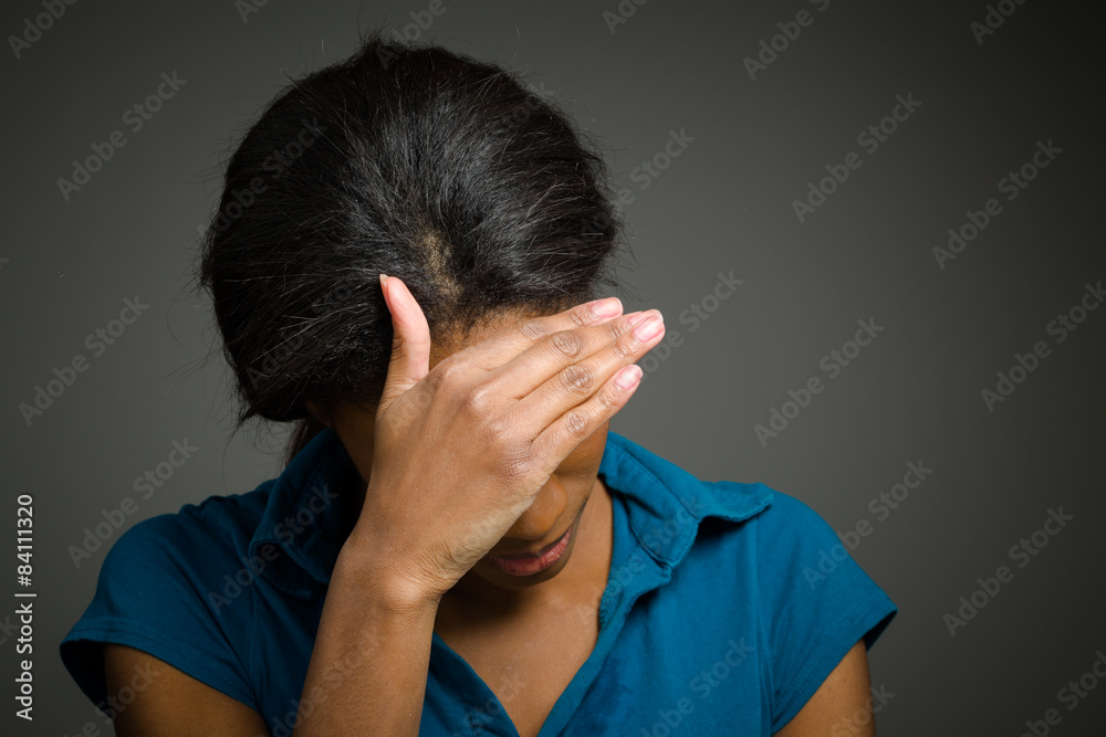 Fototapeta premium Model isolated with headache