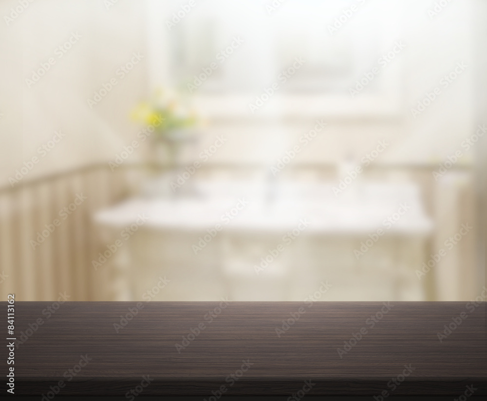 Table Top And Blur Interior Background