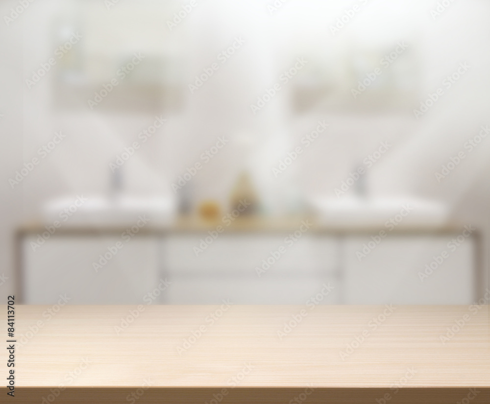 Table Top And Blur Interior Background