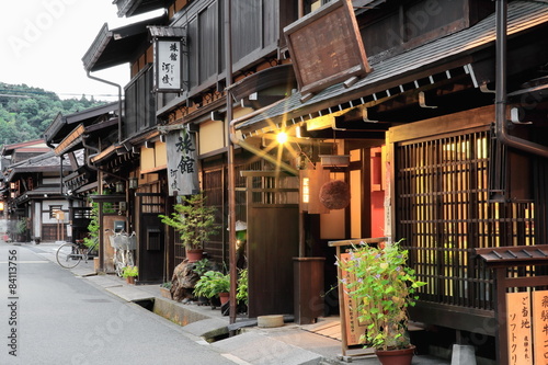 Fototapeta Naklejka Na Ścianę i Meble -  Street in the old area at twilight. Takayama-Japan. 0002