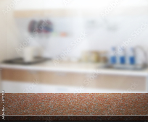 Table Top And Blur Interior Background