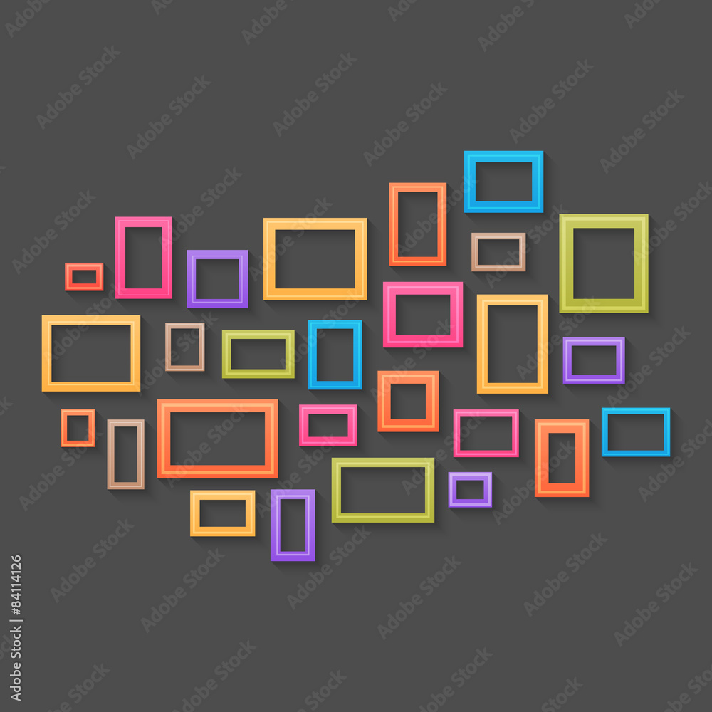 Colorful picture frames background