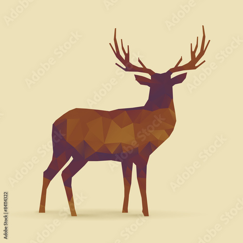 deer polygon orange purple silhouette