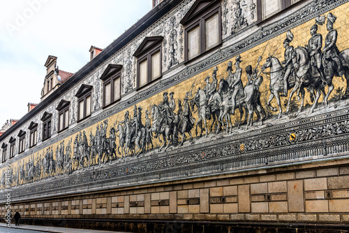 Furstenzug (Procession of Princes) - mural on wall. Dresden