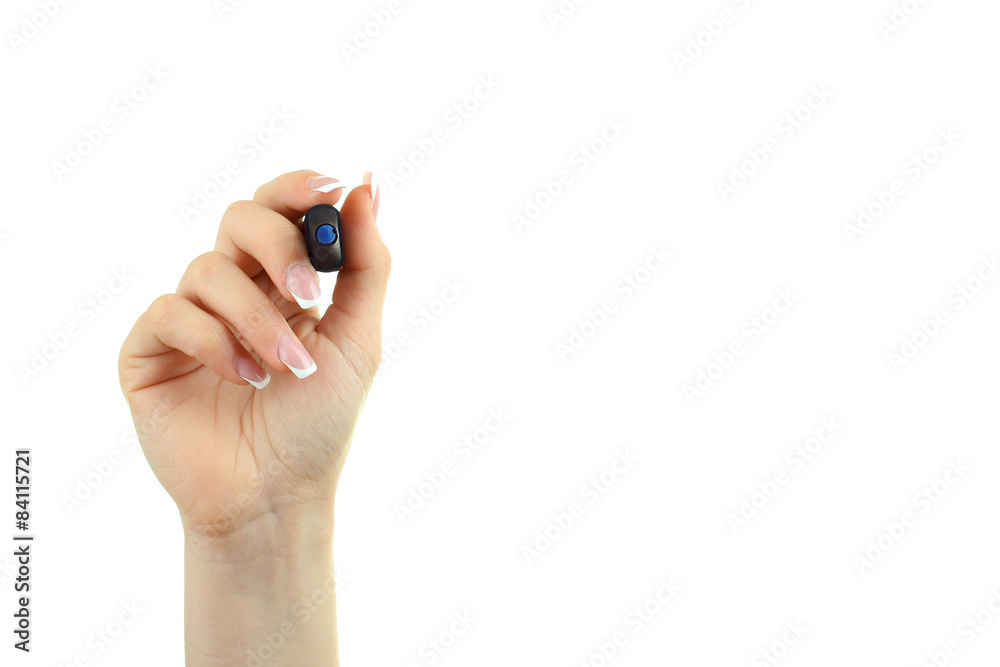 Hand holding a pen isolated on white background Hand holding a pen isolated on white background