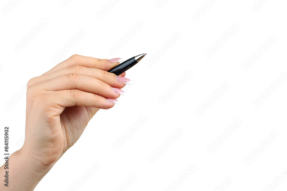 Hand holding a marker isolated on white background Hand holding a marker isolated on white background