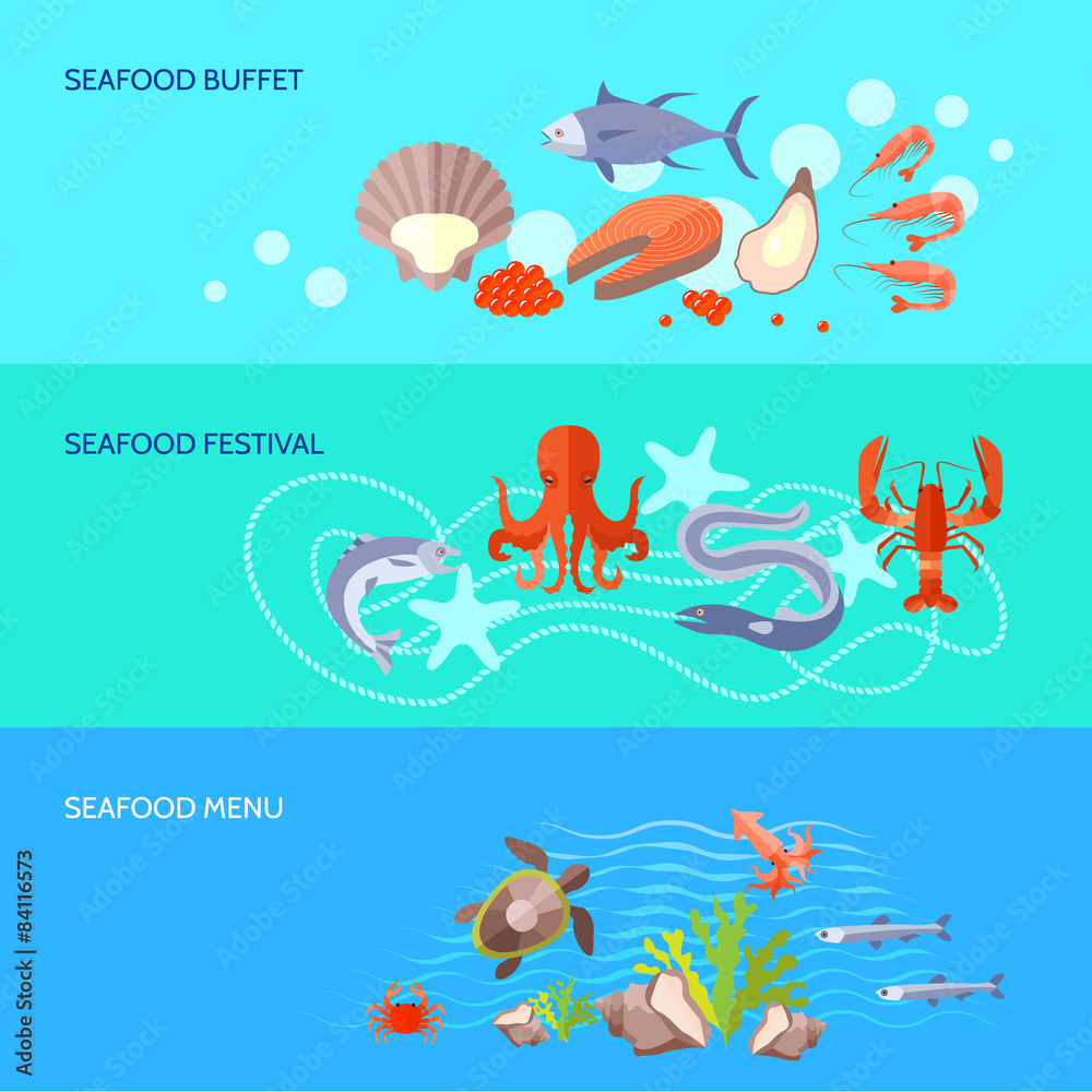 Sea Food Banner Set