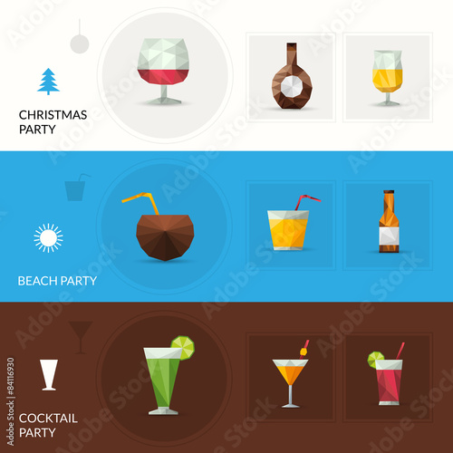 Drinks Polygonal Banners