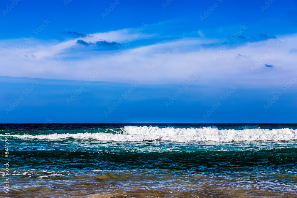 Atlantic ocean with waves