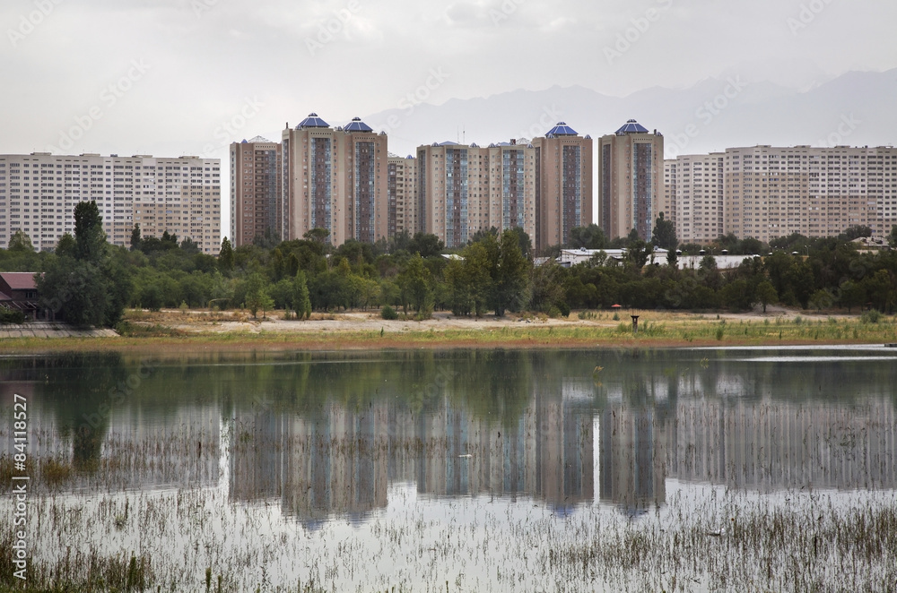 Fototapeta premium Sayran lake in Almaty. Kazakhstan