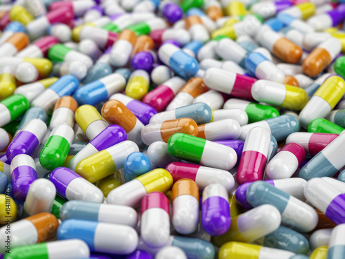 Tablets pills capsule background